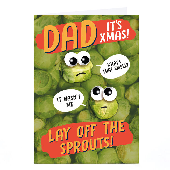 Personalised Bangheads Christmas Card - Lay Off The Sprouts