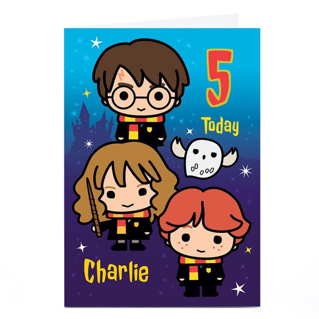 Personalised Harry Potter Birthday Card - Cute Gryffindor