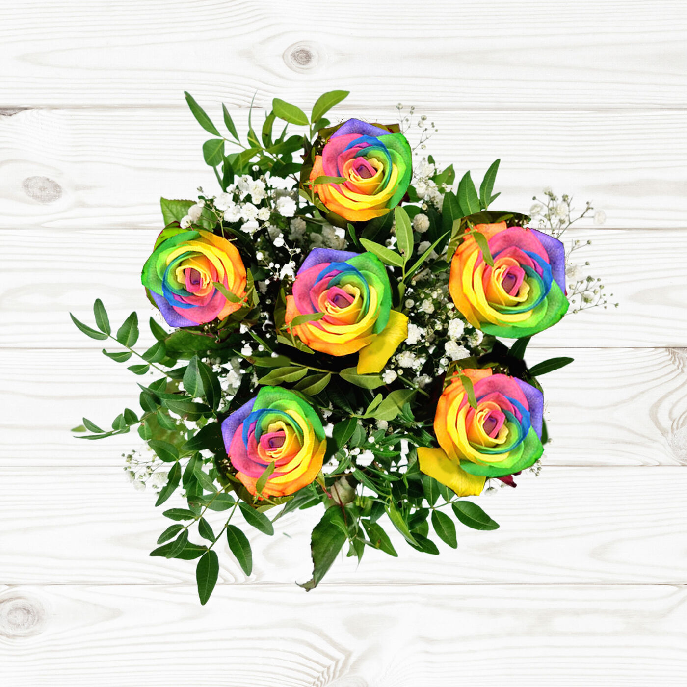 Buy Letterbox Rainbow Rose Flower Bouquet for GBP 24.99 Card Factory UK