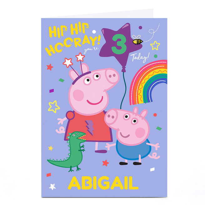 Personalised Peppa Pig Birthday Card - Hip Hip Hooray
