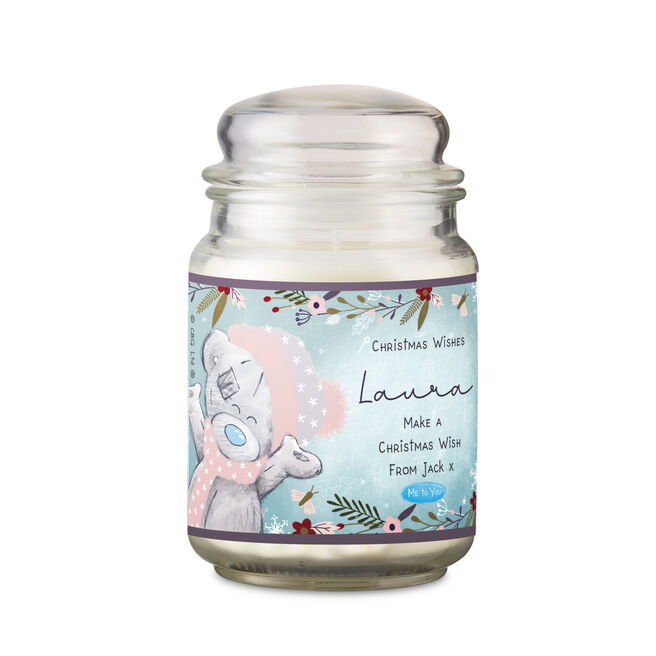 Personalised Me To You Tatty Teddy Cosy Winter Large Candle Jar