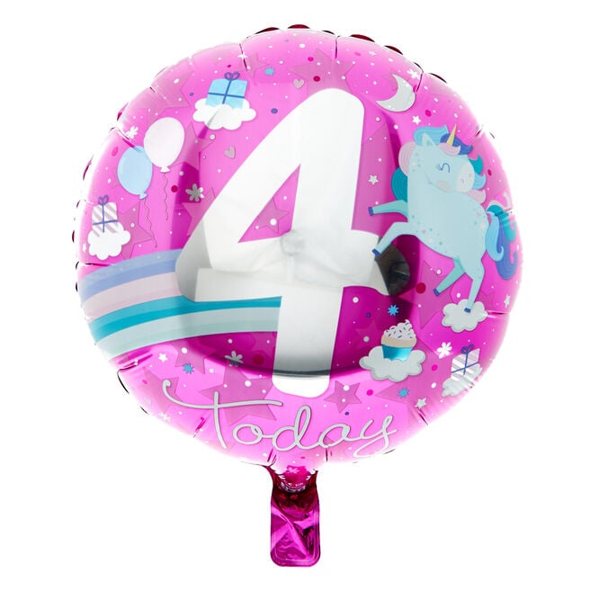 18-Inch 4 Today Unicorn Foil Helium Balloon
