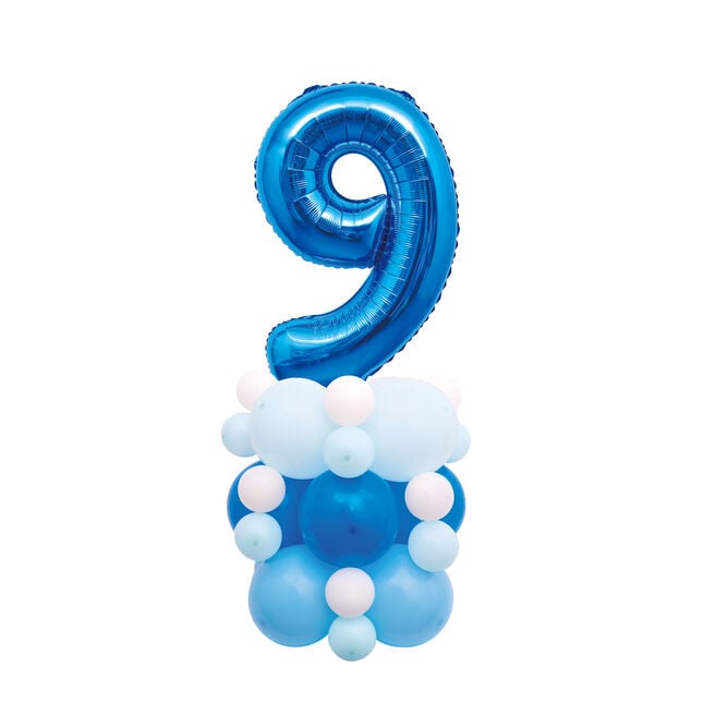 Blue 51-Inch Age 9 Air-Fill Balloon Stack Set