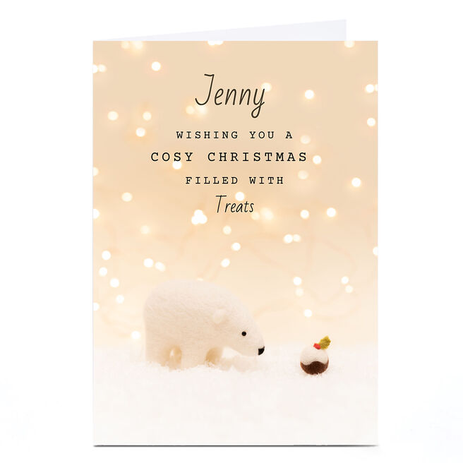 Personalised Lemon & Sugar Christmas Card - Polar Bear Pudding