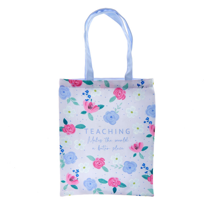 Floral Teacher Tote Bag