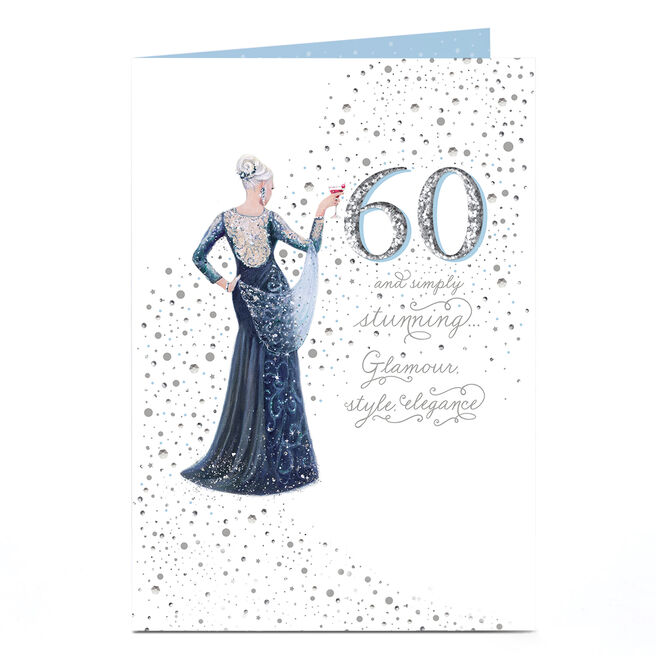 60th Birthday Card - Glamour Style Elegance