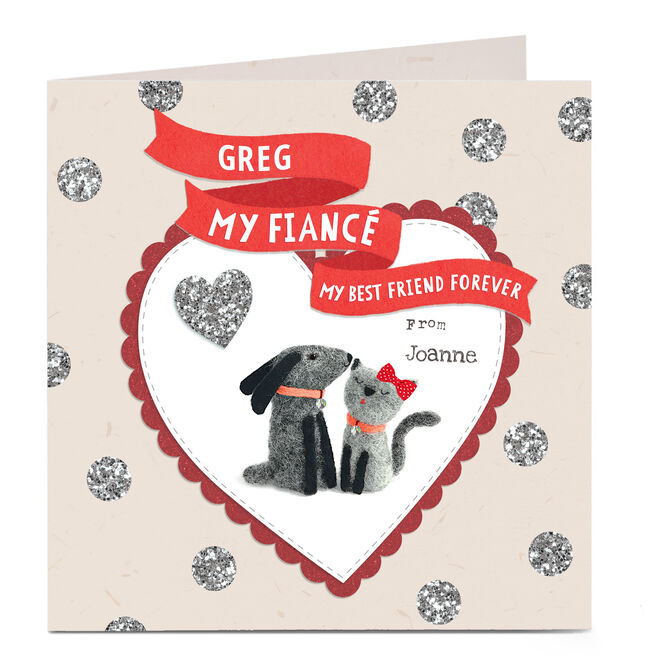 Personalised Card - Cat and Dog Fiance