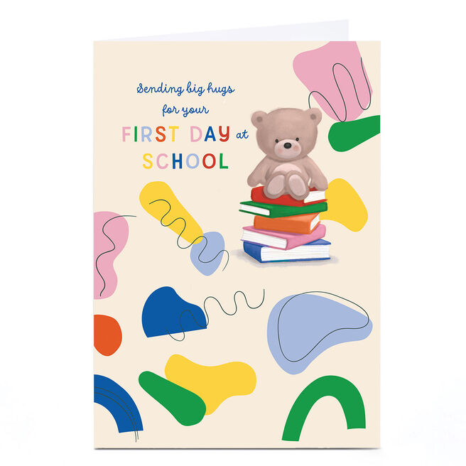 Personalised Hugs Back To School Card - Big Hugs For Your First Day