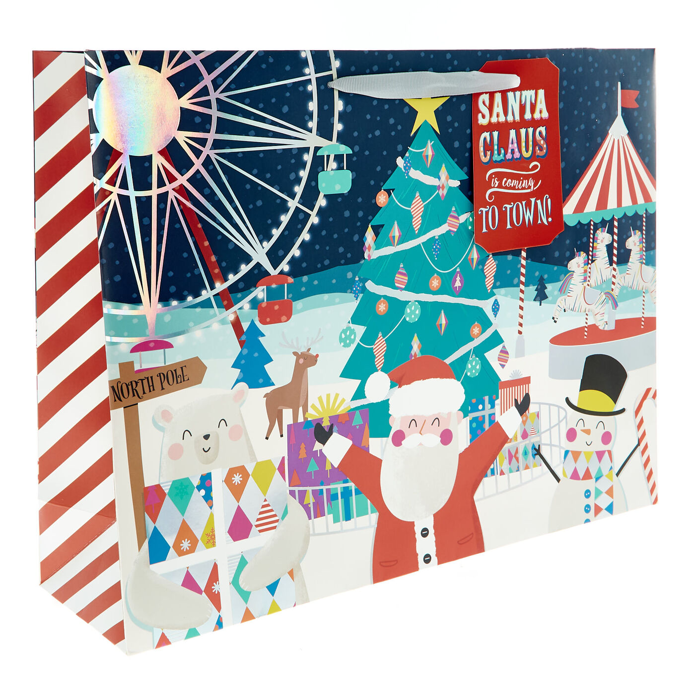 Buy ExtraLarge Landscape North Pole Christmas Gift Bag for GBP 1.69