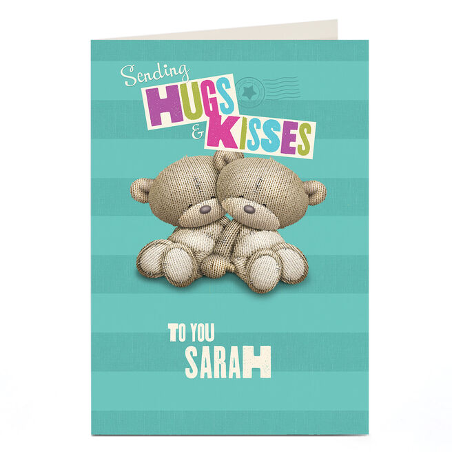 Personalised Hugs Bear Card - Sending Hugs And Kisses