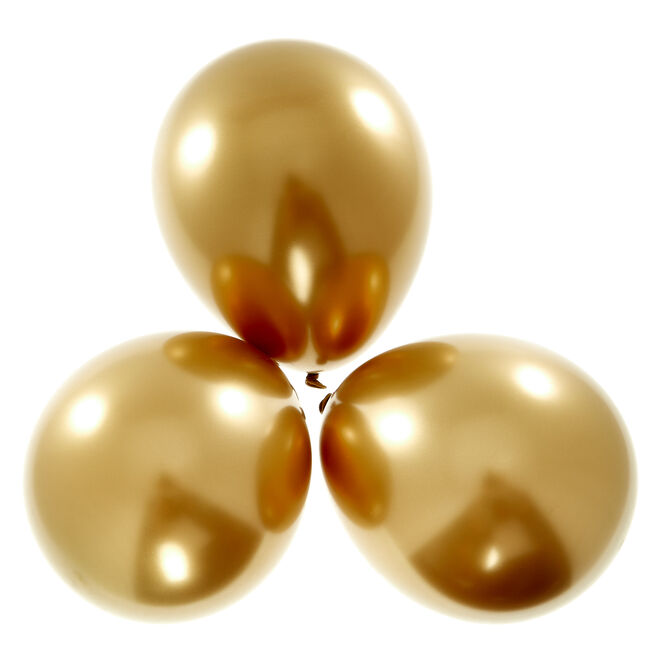 Gold Satin Latex Balloons - Pack Of 6