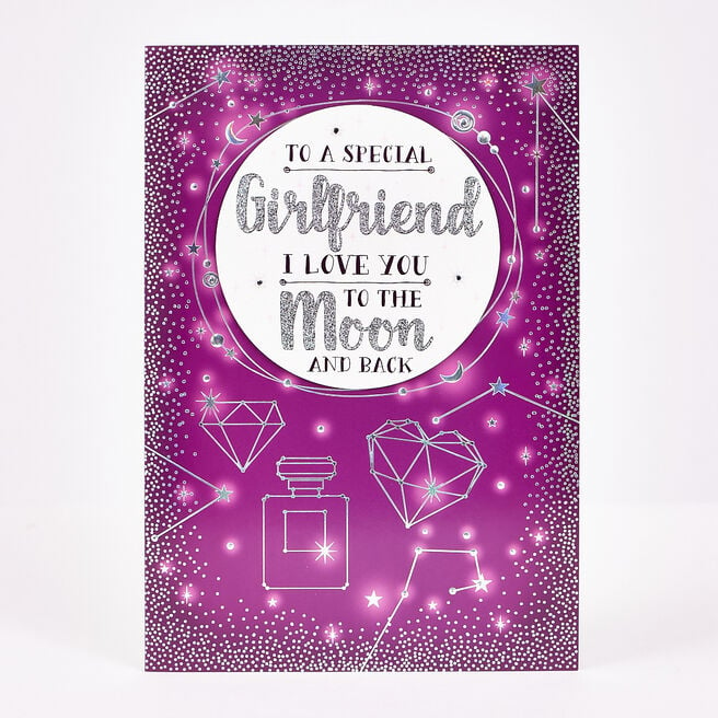 Signature Collection Birthday Card - Girlfriend Moon & Back
