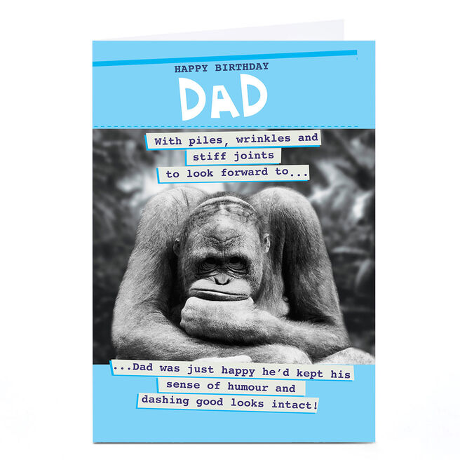 Personalised Quitting Hollywood Birthday Card - Dad, Orangutan