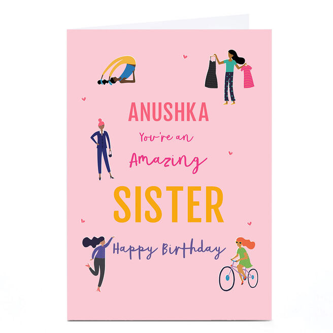 Personalised Birthday Card - An Amazing Sister
