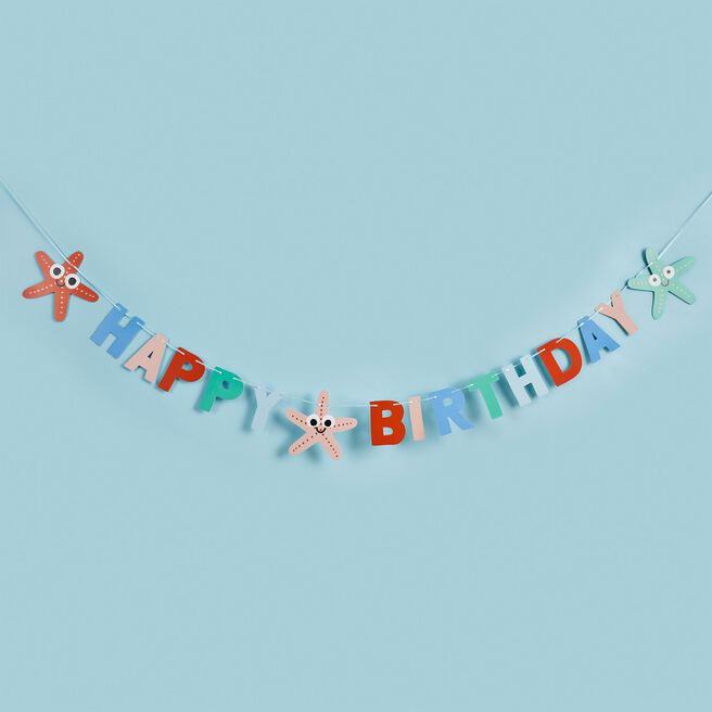 Starfish Happy Birthday Card Banner