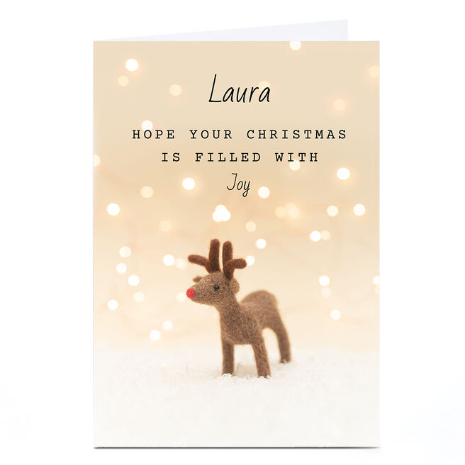 Personalised Lemon & Sugar Christmas Card - Reindeer