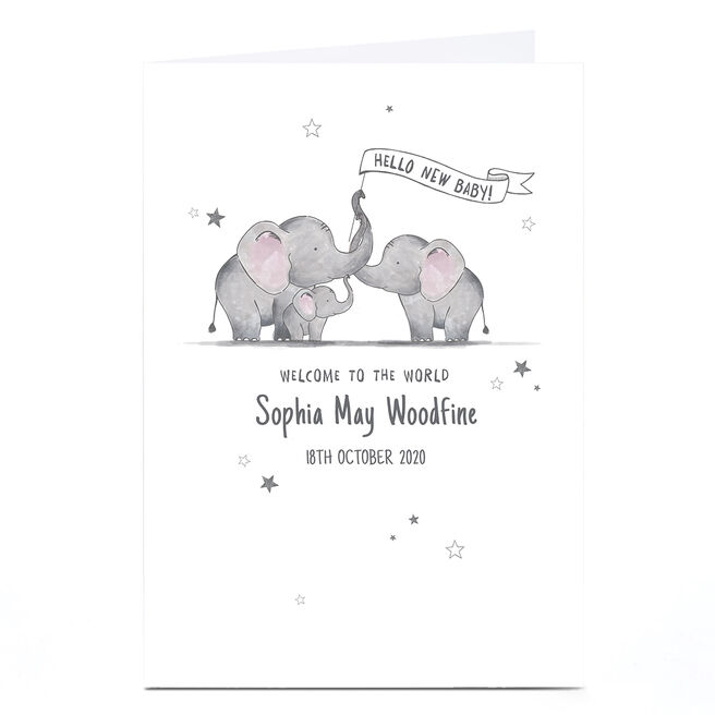 Personalised New Baby Card - Welcome To The World