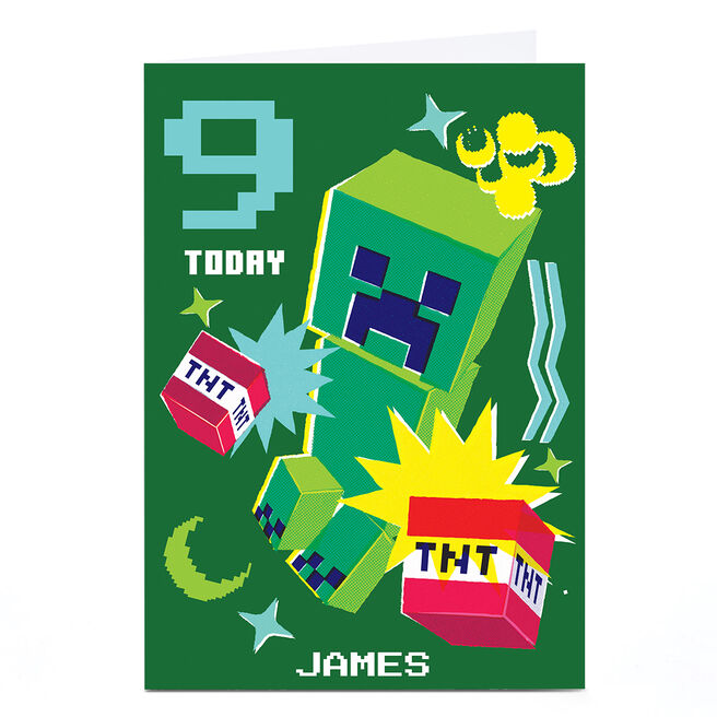Personalised Birthday Card - Minecraft Any Age, Any Name