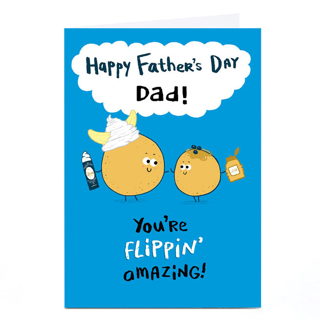 Personalised Hew Ma Father's Day Card - Flippin' Amazing!