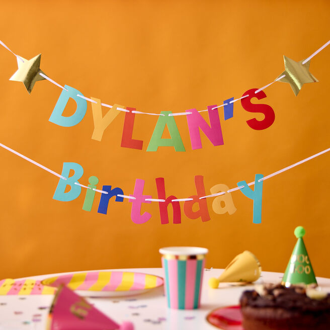 Brights Personalised Name Birthday Bunting