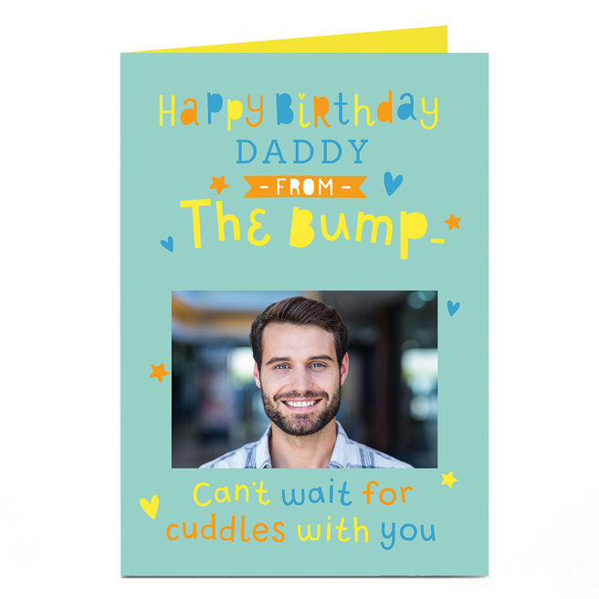 Photo Birthday Card - Daddy Cuddles From The Bump