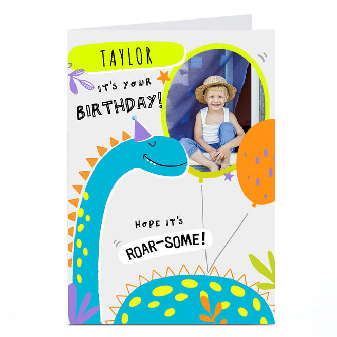 Photo Birthday Card - Hope it's Roarsome