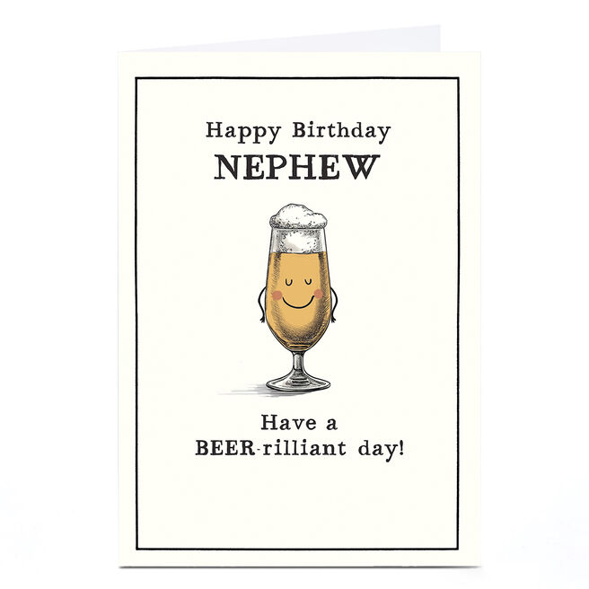 Personalised Birthday Card - Nephew Beer-rilliant Day