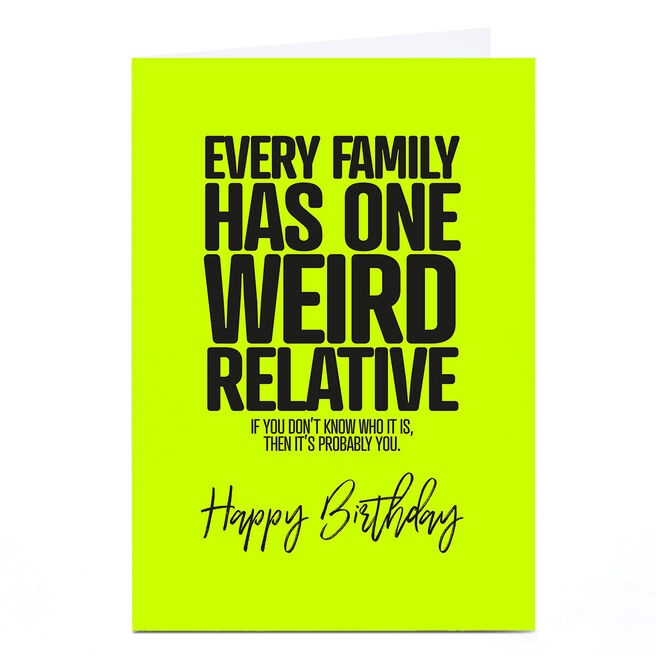 Personalised Punk Birthday Card - One Weird Relative
