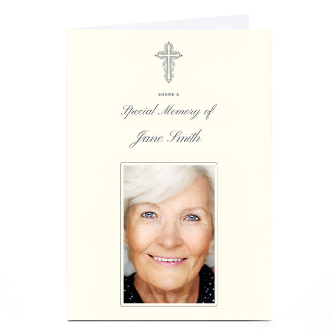 Photo Memorial Card - Cream