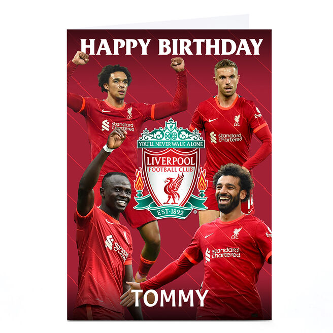 Personalised Liverpool FC Birthday Card - Crest & Players
