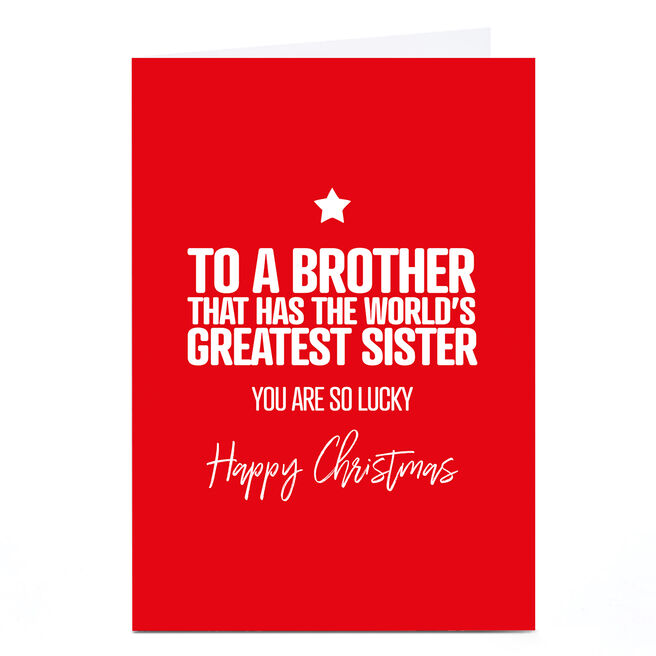 Personalised Punk Christmas Card - Brother From Sister