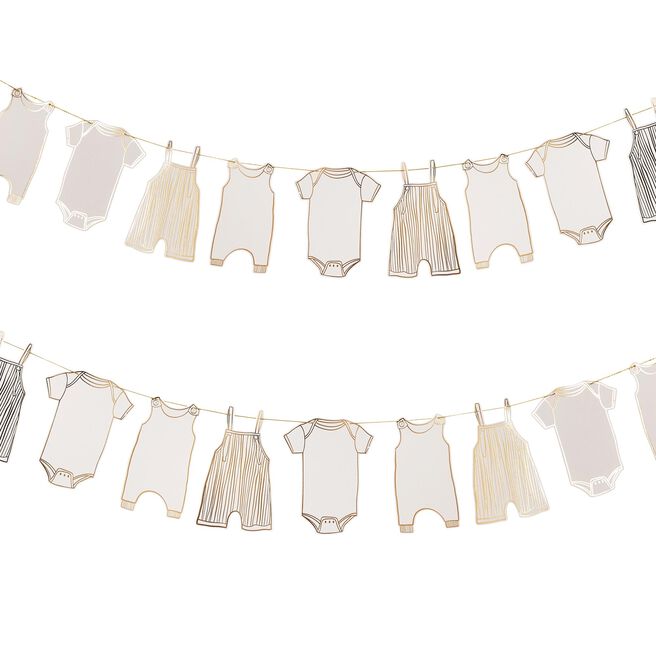 Gold Babygrow Card Garland 2.5m