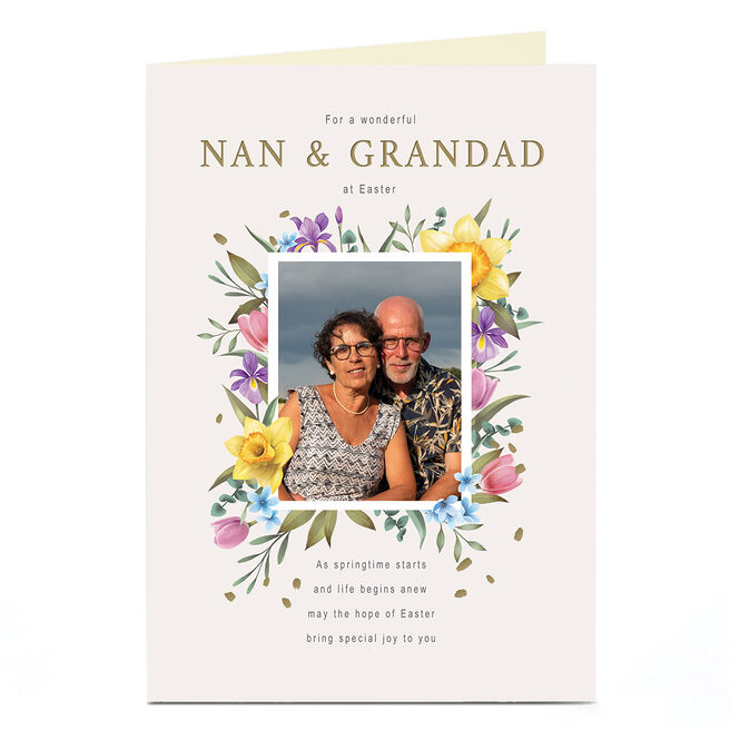Photo Easter Card - As Springtime Starts, Nan & Grandad