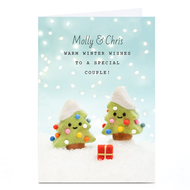Personalised Lemon & Sugar Christmas Card - Special Couple, Trees