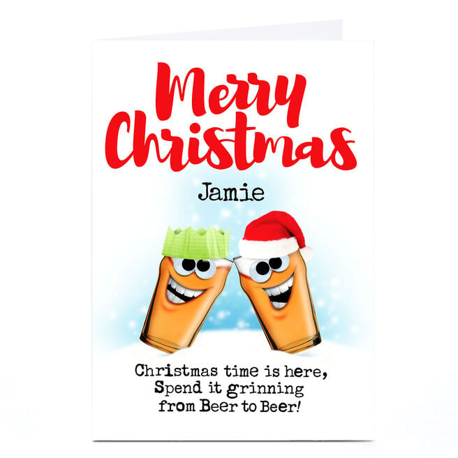 Personalised PG Quips Christmas Card - From Beer to Beer