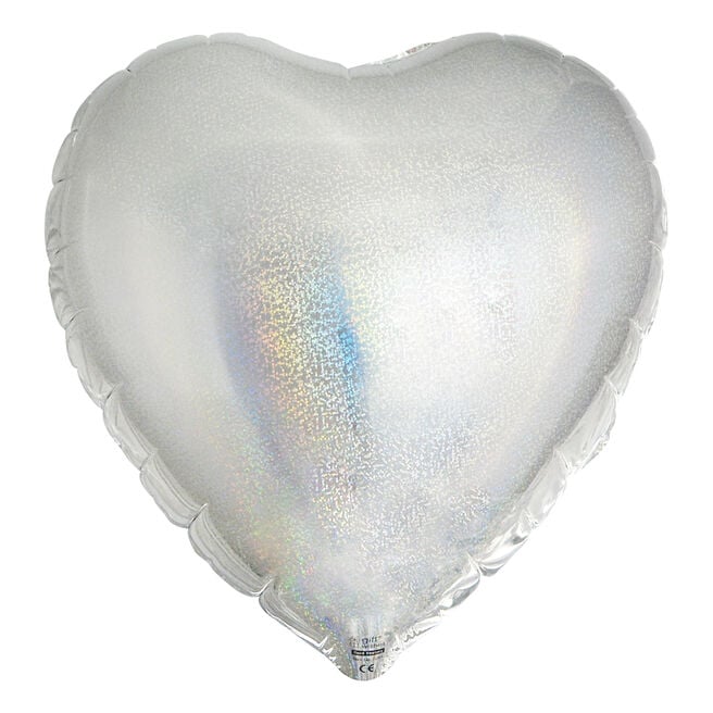 Silver Heart Foil Helium Balloon