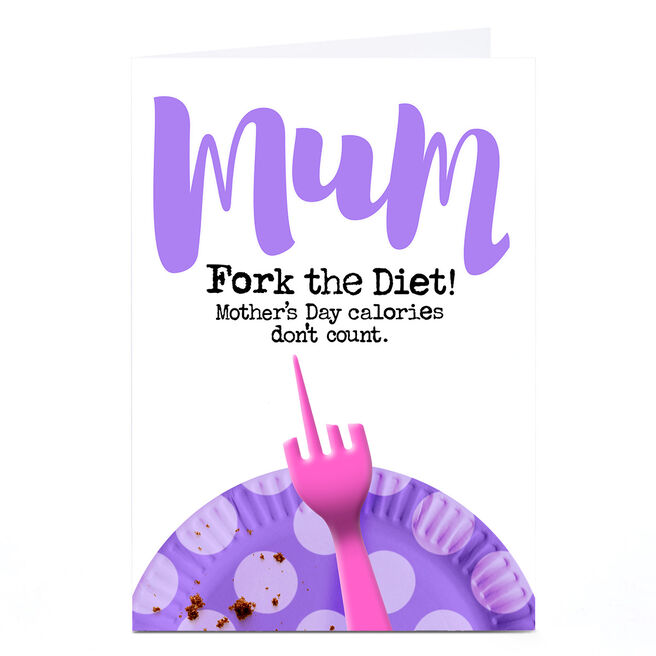 Personalised PG Quips Mother's Day Card - Fork The Diet!
