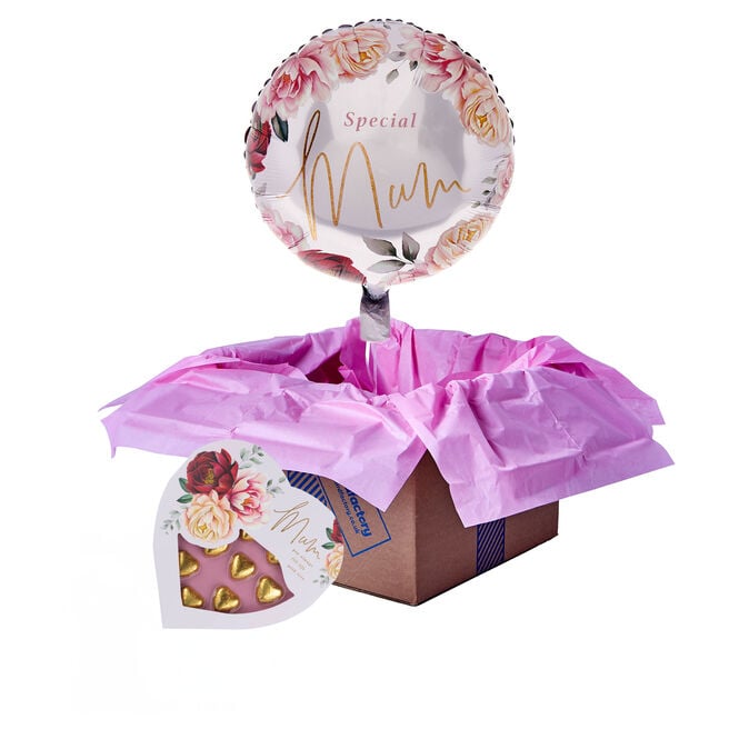 Special Mum Floral Balloon & Chocolate Hearts - Pre-Order For Mother's Day!