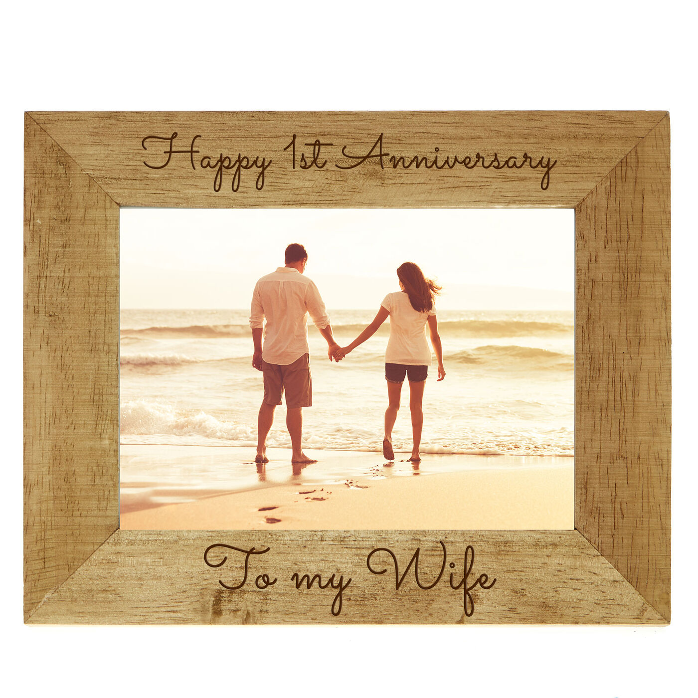 Buy Personalised Engraved Wooden Photo Frame Two Messages for GBP 15.