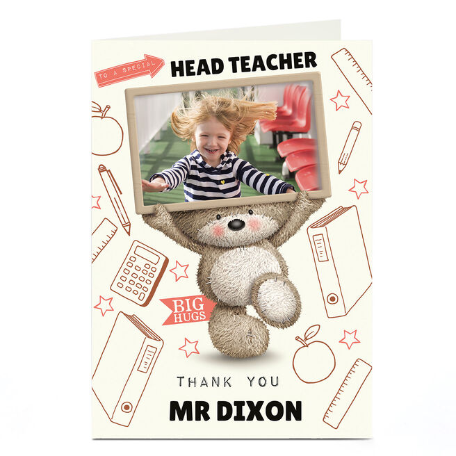 Hugs Photo Upload Thank You Teacher Card - Special Teacher