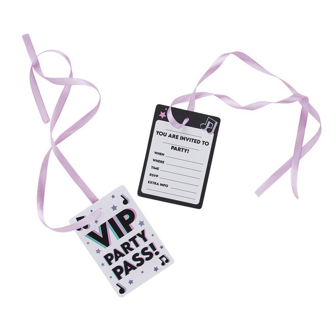 VIP Pass Party Invitations - Pack of 10