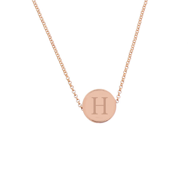 Personalised Rose Gold Disc Necklace
