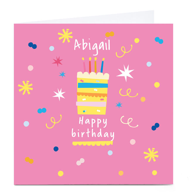 Personalised Squirrel Bandit Birthday Card - Birthday Cake