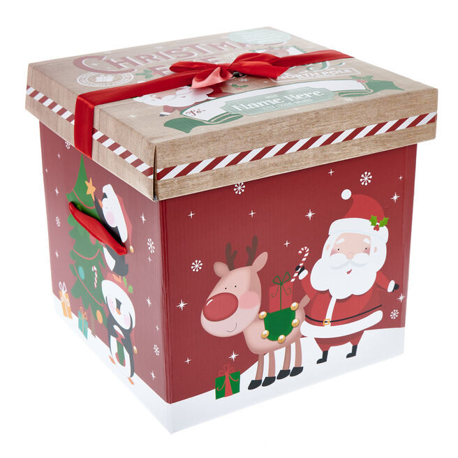 Square Flat Pack Christmas Eve Delivery Box With Stickers