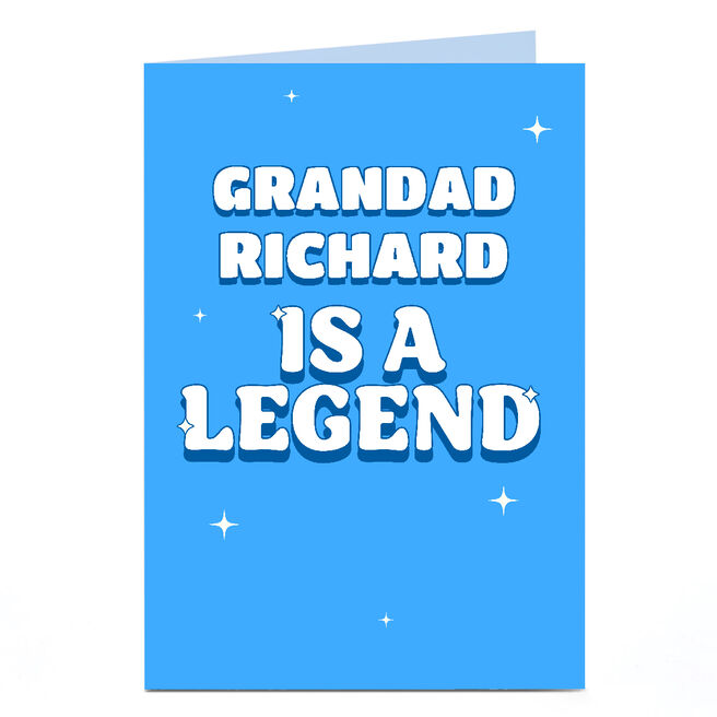 Personalised Card - Legend Grandad Blue