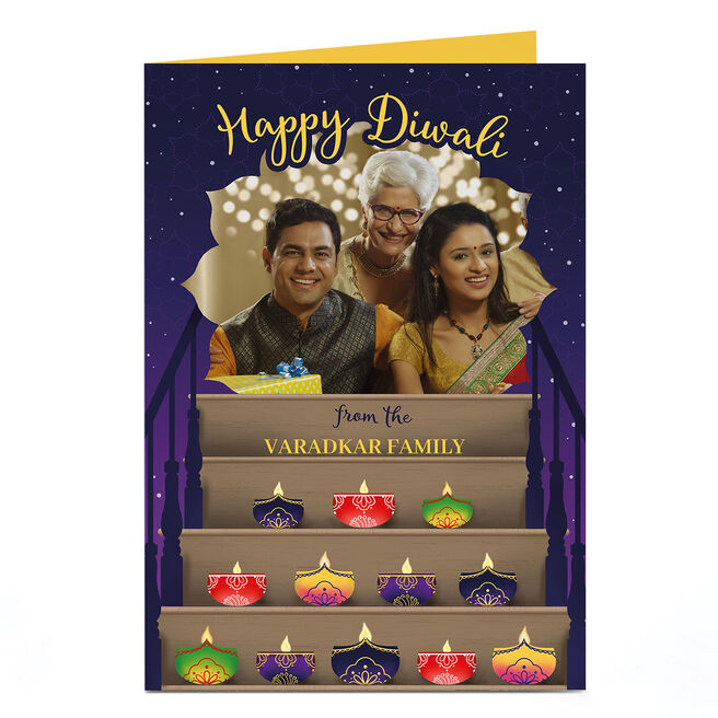 Photo Diwali Card - Stairs & Candles