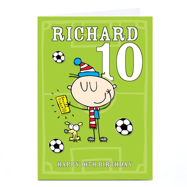 Personalised Editable Age Birthday Card - Football Fan