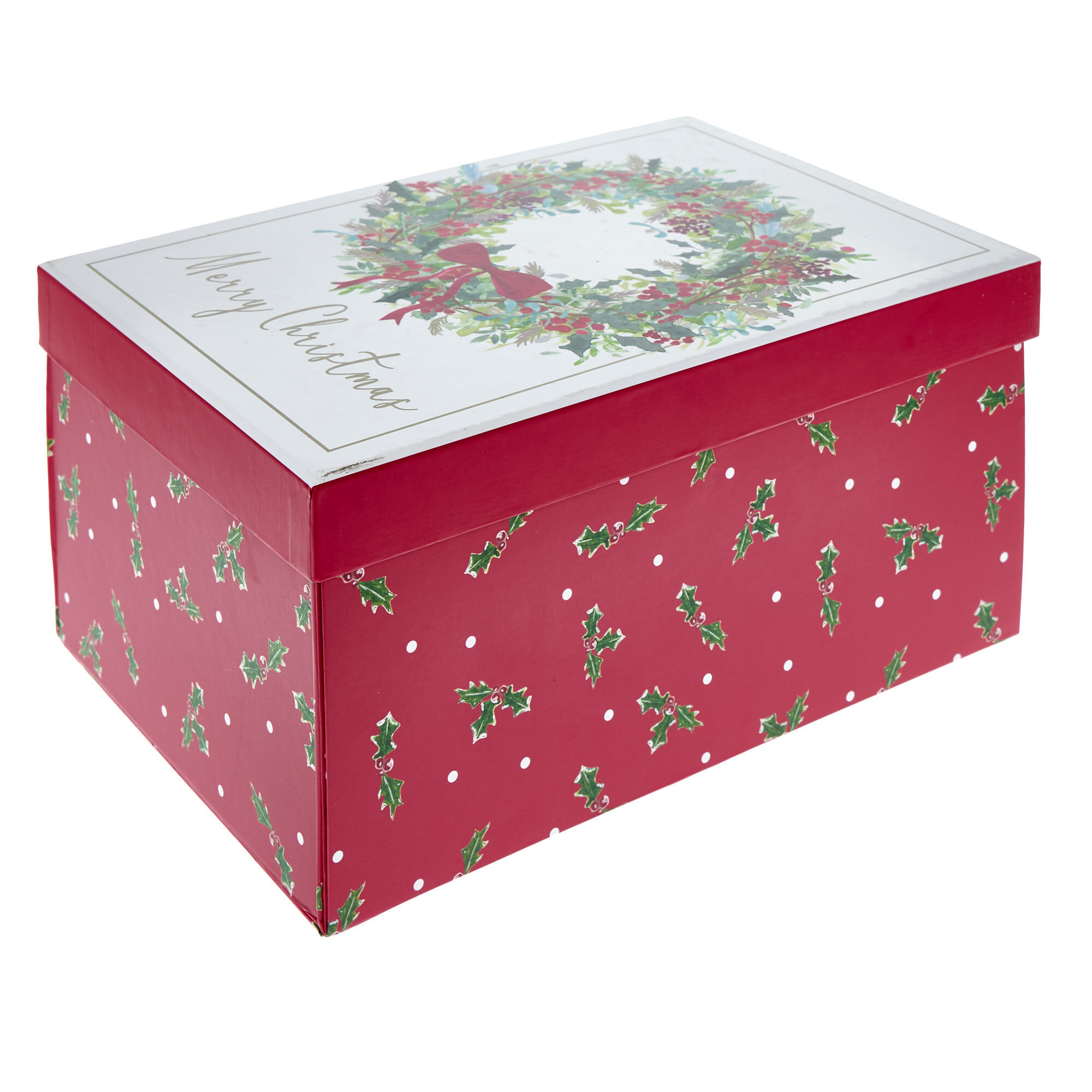 Buy Festive Wreath Medium Collapsible Christmas Gift Box for GBP