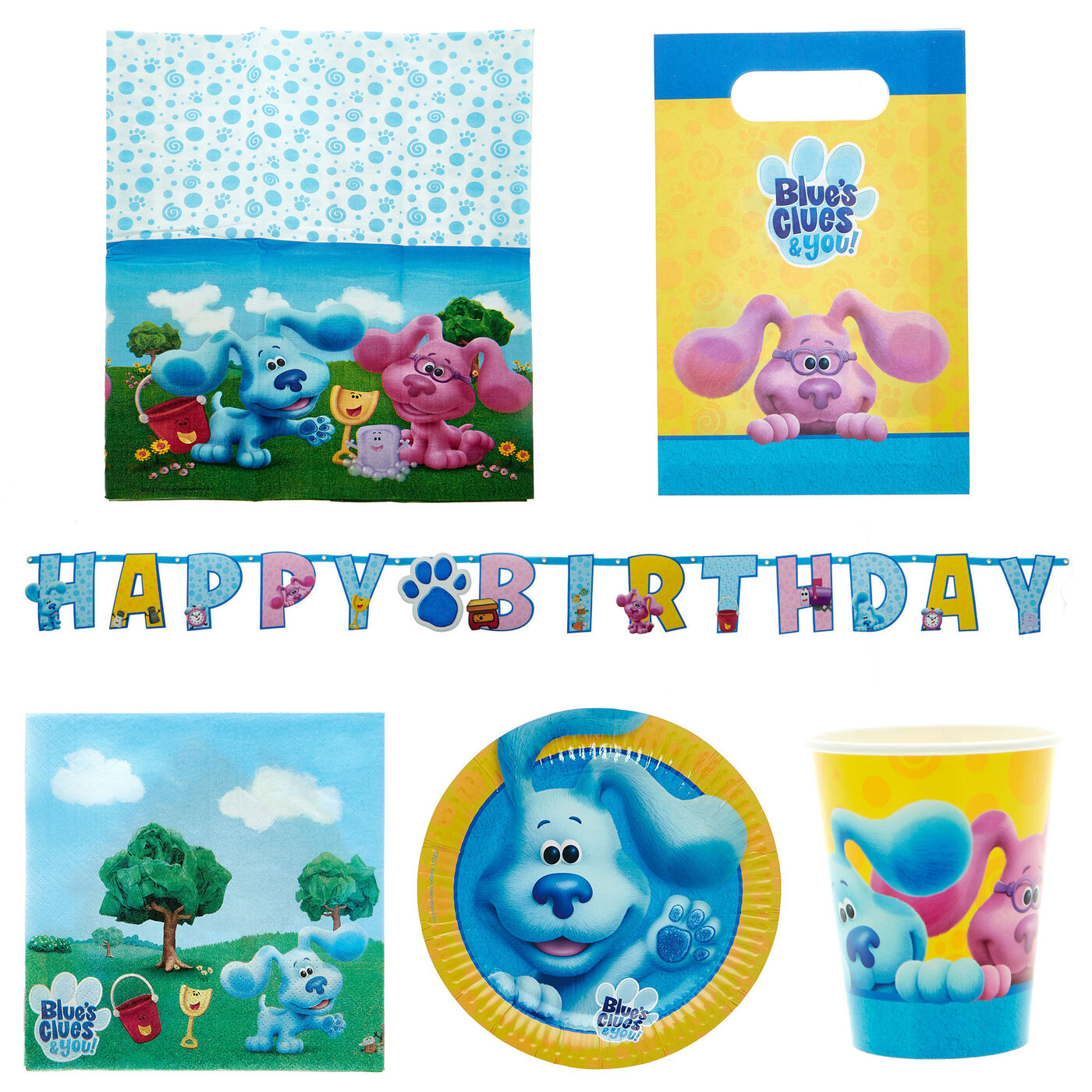 Buy Blue's Clues Party Tableware & Decorations Bundle 16 Guests for