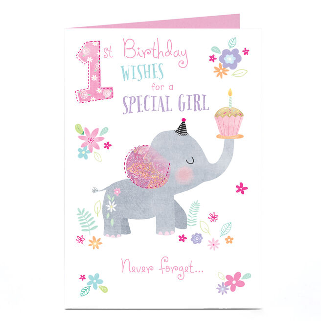 1st Birthday Card - Birthday Wishes For A Special Girl